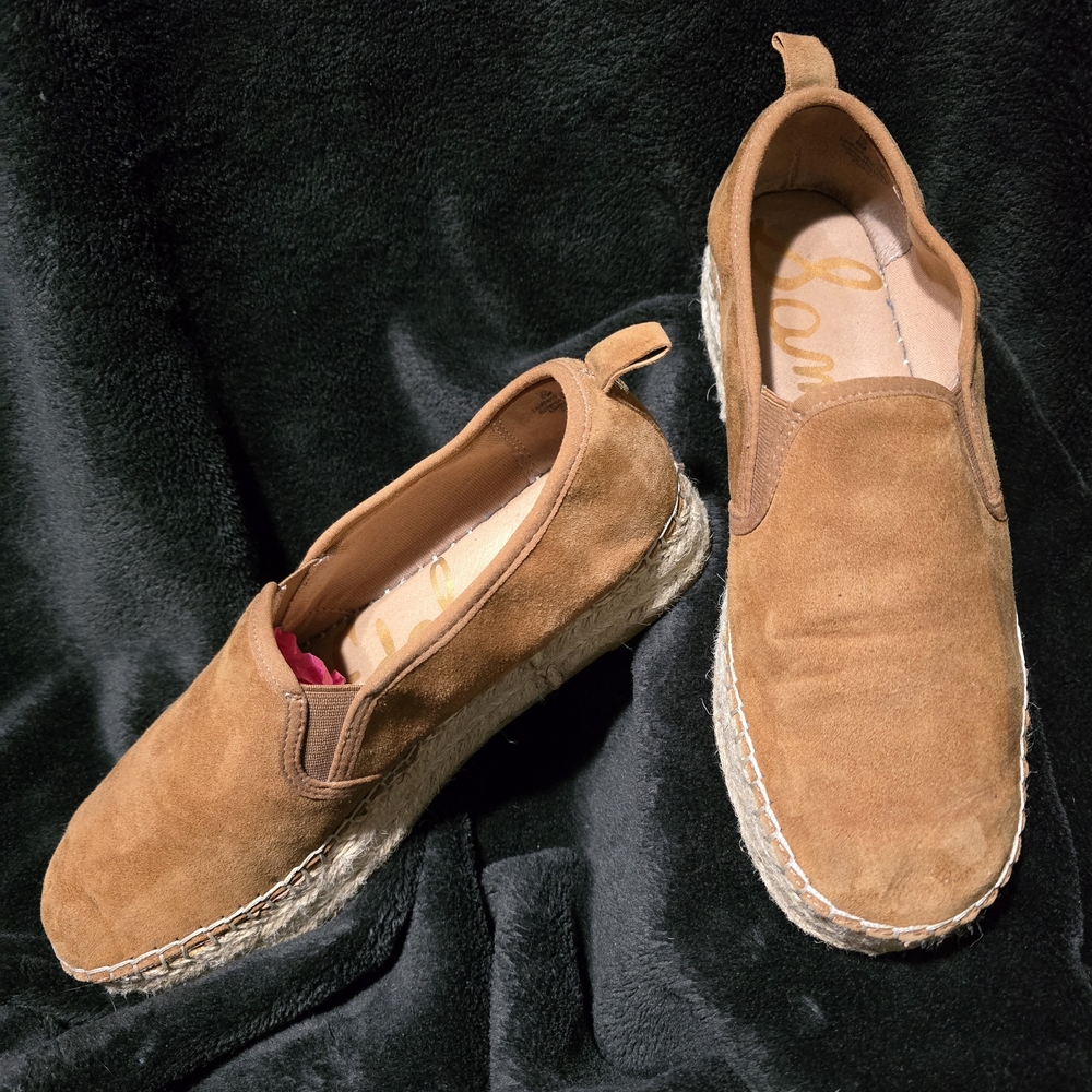 Sam Edelman Tan Suede Slip-On Espadrilles